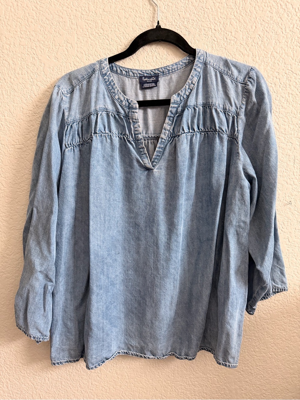 Splendid Light Denim Tunic Blouse